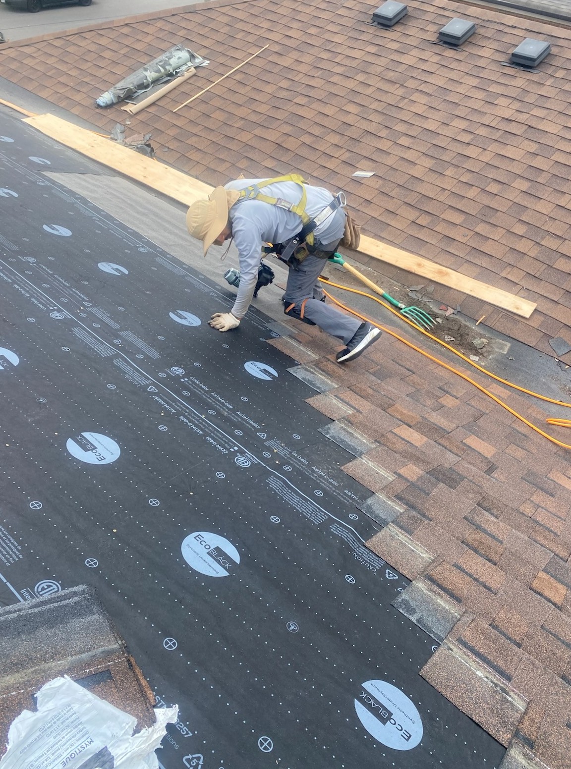 Shingle roof install